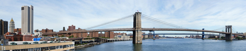5K, triple screen, New York City, Brooklyn Bridge