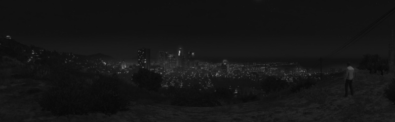 City, Night, Grand Theft Auto, 1080P, Grand Theft Auto V, Los Santos, Black and White