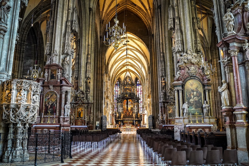 travel, the past, dom, st stephans cathedral, building, monument, city view, tourism, history, city, ceiling, place of worship, steeple, landmark, historic center