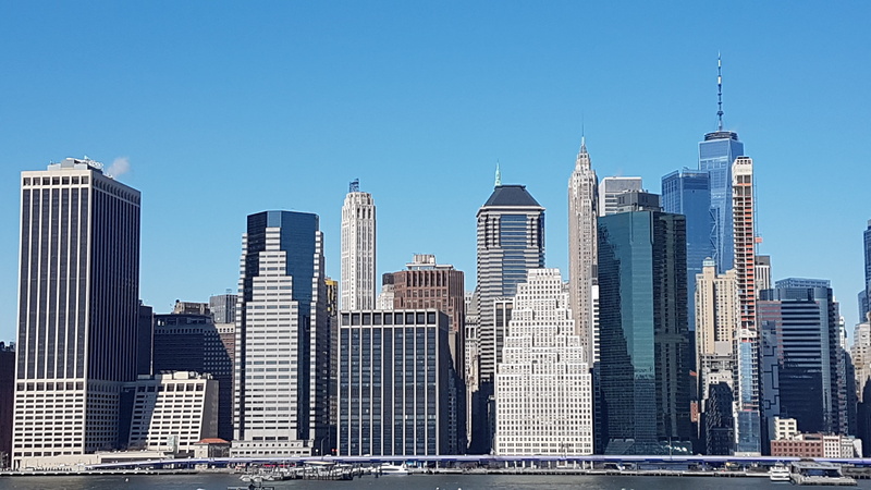 clear sky, nature, new york city, modern, residential district, financial district, nyc, travel, urban skyline, downtown district, landscape, skyscrapers