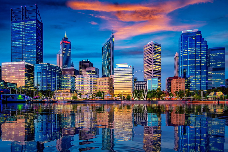 Building, Australia, Perth, Skyscraper, Reflection, Cities, City, Western Australia, 1080P