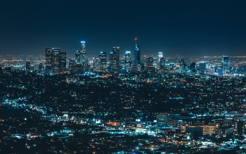 nightlife, 1080P, outdoors, skyscraper, urban skyline, cityscape, financial district, light, crowd, office building exterior, building exterior, illuminated