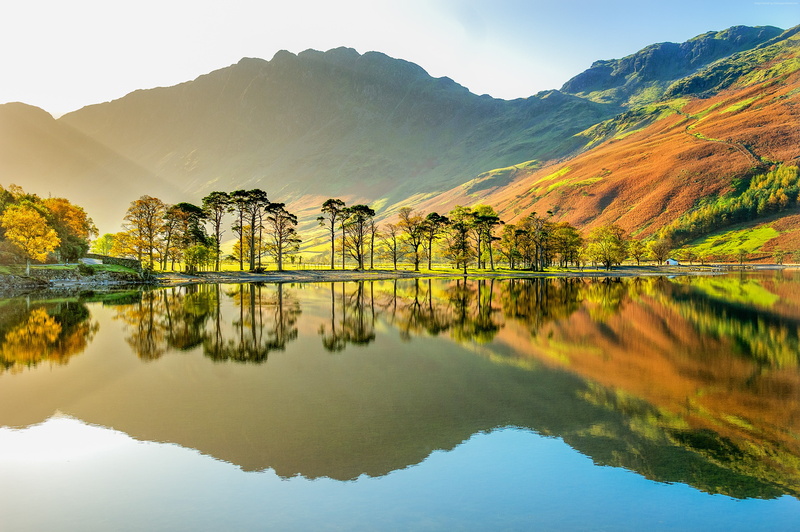 4K, Lake Buttermere, National Park, mountains, 4K, Cumbria, England