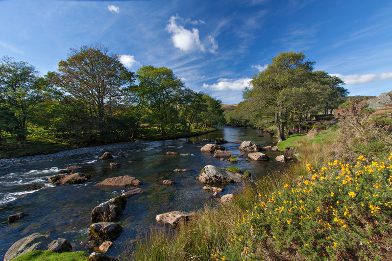 stream - flowing water, bodies Of Water, solid, sky, rock, landscapes, flowing water, River Esk, land, Lake District, scenics, outdoors, 4K, flowing, beauty In Nature