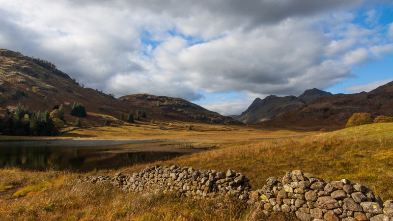 4K, hills, Cumbria, 5k, clouds, meadows, Blea Tarn, Lake District, England