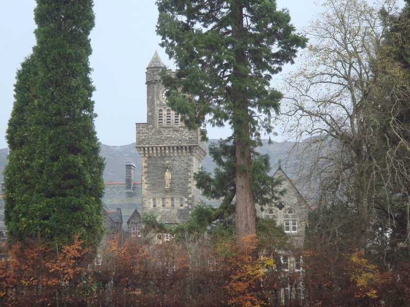 fort augustus, abbey, caledonian canal, 1080P, trees, scots, scotland, great glen, scots pine, loch ness, pine, tower