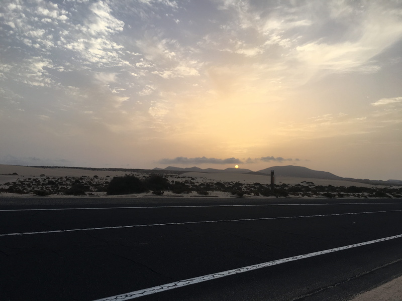 sky, cloud - sky, scenics - nature, landscape, outdoors, fuerteventura, road, tranquility, tranquil scene, mountain, crash barrier, 4K, road marking, sunlight
