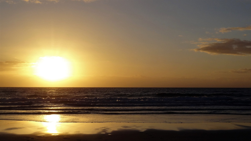 4K, horizon over water, nature, beach, sand, sea, sunset, sunrise, sky, land, water, tranquility, brightly lit, scenics - nature, tranquil scene, horizon