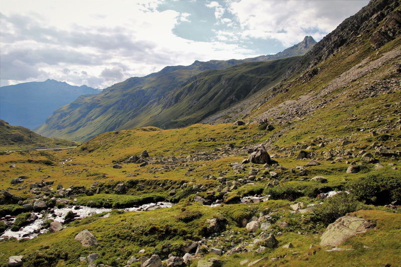 high, rock, landscape, mountain, mountain range, idyllic, environment, non-urban scene, peak, tranquil scene, meadow, alpine, figure, no people, mammal