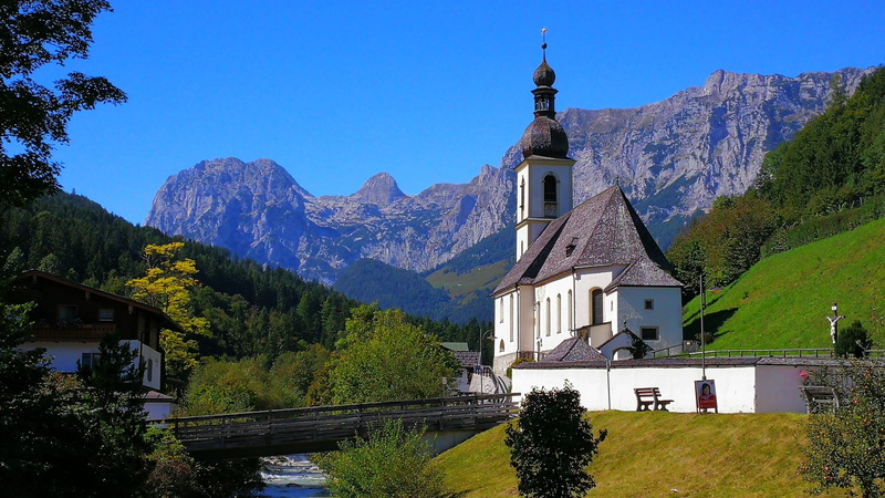 building exterior, plant, ramsau, no people, berchtesgadener land, tree, mountain, mountain range, built structure, architecture, outdoors, tower, sky