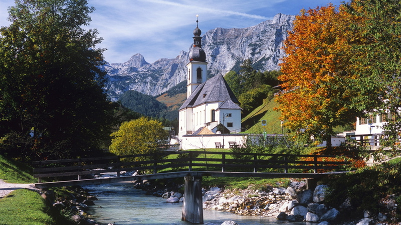 nature, art, Germany, hd, bavaria, ramsau, Autumn in Ramsau, 1080P, mountains, autumn