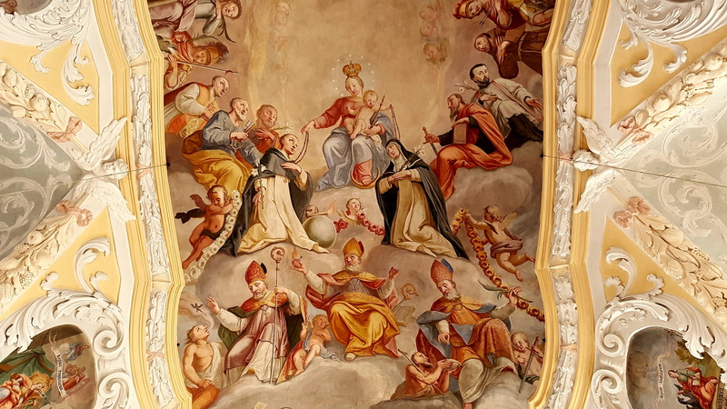 child, 4K, representation, rococo, craft, ceiling painting, human representation, architecture, aschau, low angle view, indoors, ceiling, art and craft