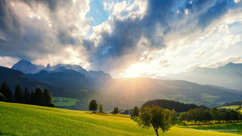 austria, sunset, alps, hoechkonig, 2K, berchtesgaden, Mountains
