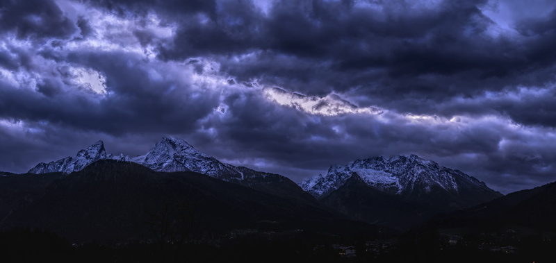 dramatic sky, national park, cloud - sky, snowy, power in nature, snow, alpine, skies, no people, landscape, 8K, trees, glacier, massif, ominous, bavaria