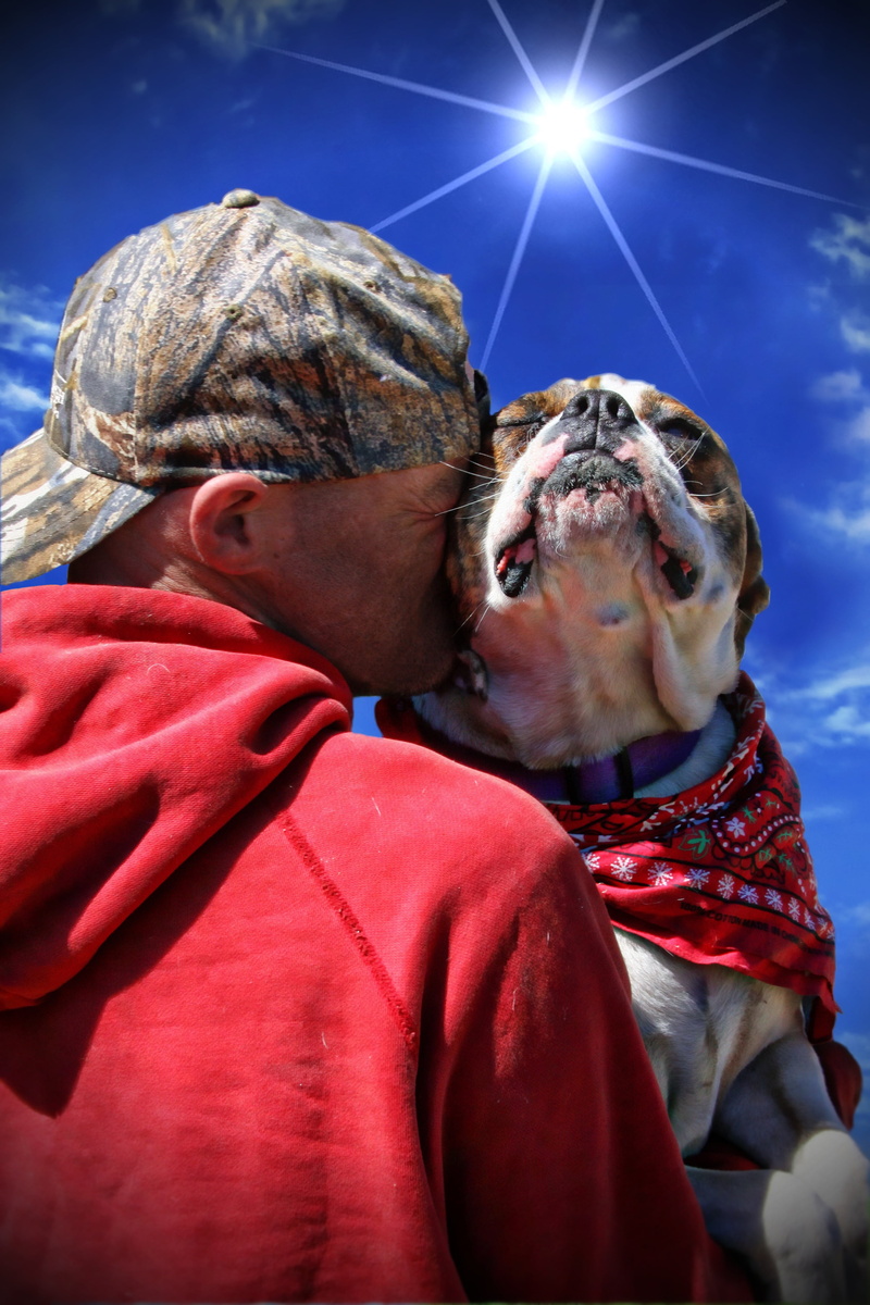 low angle view, lens flare, love, cultures, homeless, india, street, day, kissing, sky, low, homeless man, nature, waist up, men, adult, lifestyles, dog