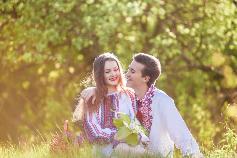 cheerful, hairstyle, hair, couple - relationship, field, bright, harmony, romance, man, portrait, men, positive emotion, nature, smiling, flower, daytime