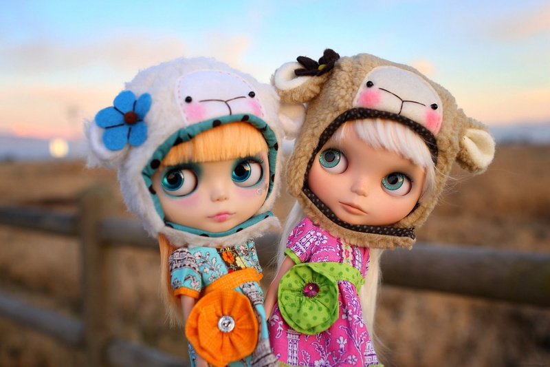 critter, 1080P, girls, nature, toys, doll, hats, caps, wearing, two