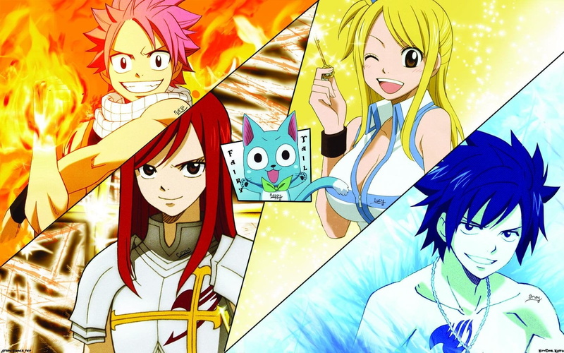multi colored, Anime, vector, Natsu Dragneel, Lucy Heartfilia, arts culture and entertainment, illustration, close-up, art, adult, image, Erza Scarlet