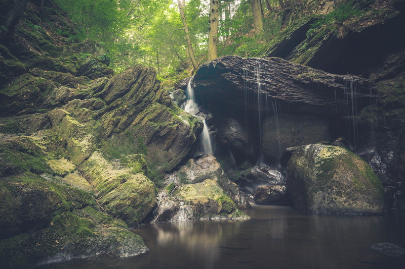 flowing water, nature, exploration, waterfall, land, outdoors, waterfalls, statepark, whimsical, formation, rock - object, long exposure, scenics - nature