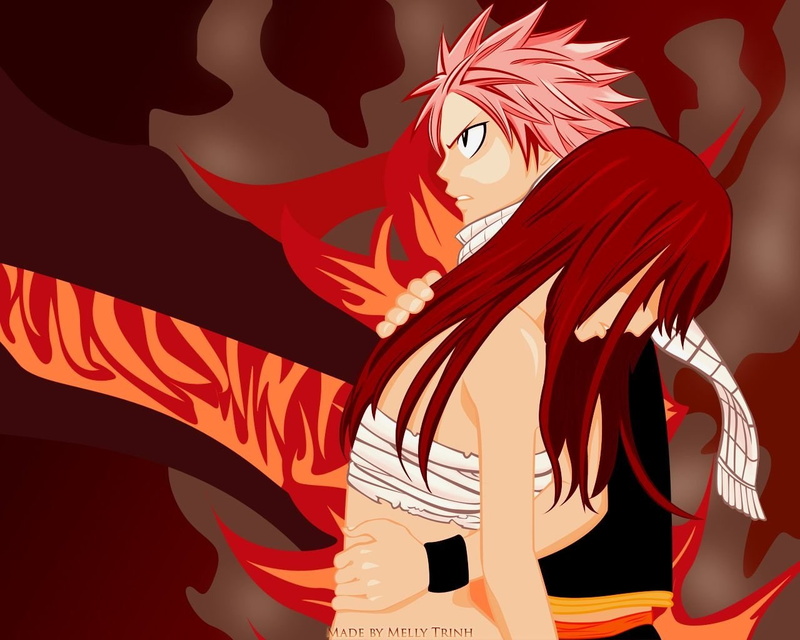 natsu, Anime, Natsu Dragneel, Erza Scarlet, 720P, Fairy Tail, fairytail