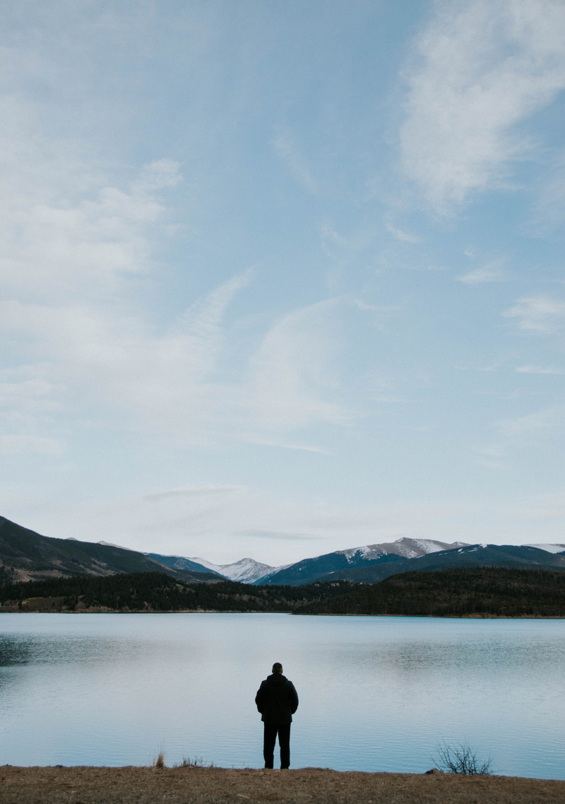 god, skyline, sunset, pastor, standing, silhouette, tranquility, looking at view, outdoors, 5K, tranquil scene, horizon, beauty in nature, lake, united states