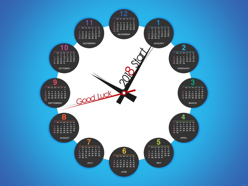good luck, clocks, 5K, calendar, watch, 2018 (Year)
