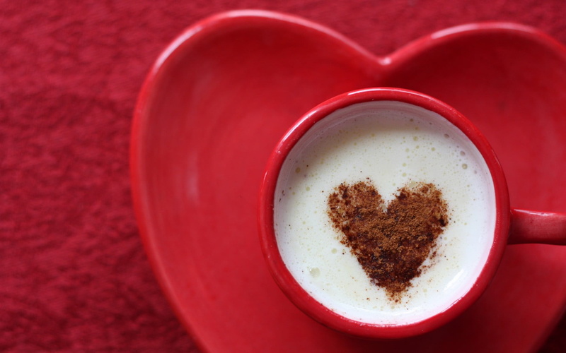 720P, drink, crockery, cup, directly above, positive emotion, hot drink, coffee, mug, red, ceramic, saucer, frothy drink, refreshment, morning, Love, coffee cup
