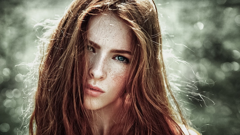 1080P, freckles, face, women, redhead