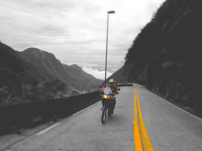 motorcycle, mountain, adventurers, travel, day, road, people, activity, real people, sky, transportation, lifestyles, mode of transportation, highway, the way forward