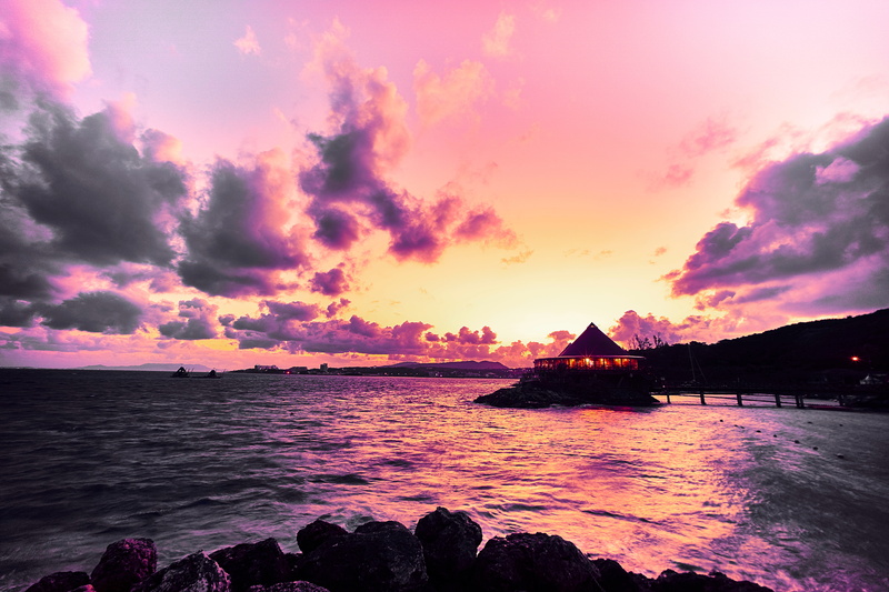 seascape, beach, coastline, Sunrise, travel, 5K, Japan, gray, Okinawa, golden, nature, sky, outdoors, sunlight, island, red sky, summer, Renaissance, water