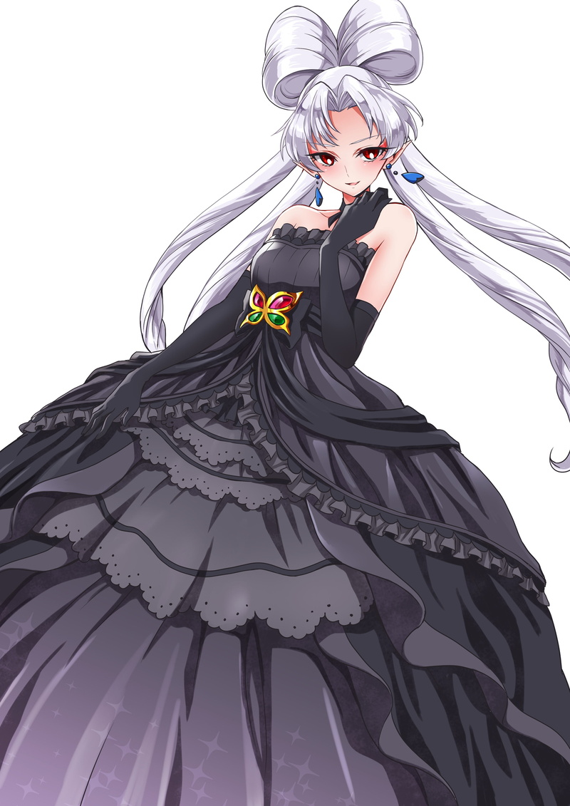anime, anime girls, 4K, gray hair, red eyes, Pretty Cure, dress, long hair