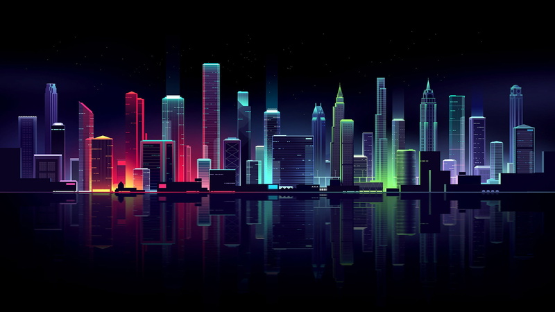 HD, 4k, 8k, cityscape, neon, 2K