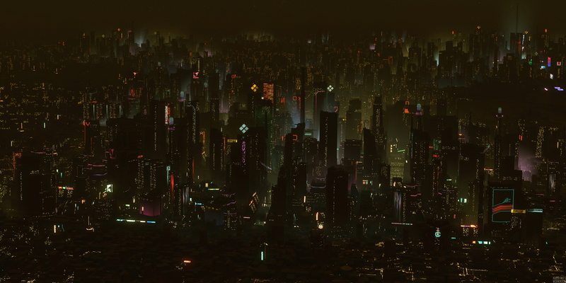 Star Citizen, city, ArcCorp, night, screen shot, 8K, lights
