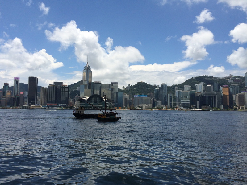 hong kong, 2K, victoria harbour, skyscraper, passenger craft, transportation, financial district, sailboat, waterfront, day, conference and exhibition center