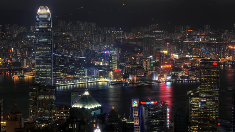 china, lights, skyline, hd, delta, kong, 1080P, river, hong, pearl river, hong kong, night