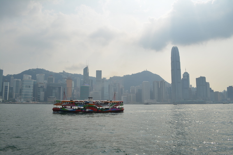 skyline, tower, cityscape, kong, nautical vessel, no people, city, urban skyline, famous, vacation, asia, fun, sky, passenger craft, harbor, sightseeing