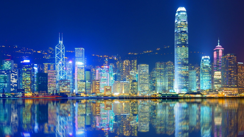 downtown, victoria harbour, tower block, no people, harbour, sky, landscape, downtown district, financial district, urban skyline, 1080P, asia, skyscraper