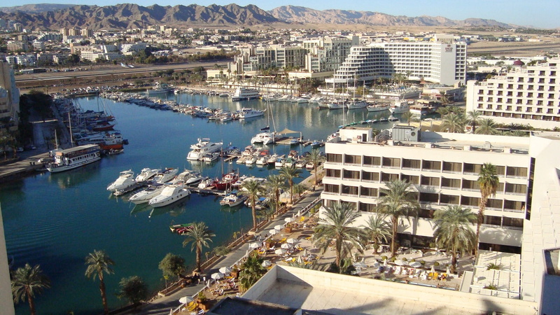 harbor, bird, day, downtown, residential district, transportation, high angle view, nature, 1080P, cityscape, Eilat, europe, Israel, skyline, s, scenic
