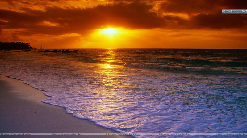 1080P, 3d and abstract, sea, sunrise, del, caribbean, caribbean sea, carmen, mexico, playa