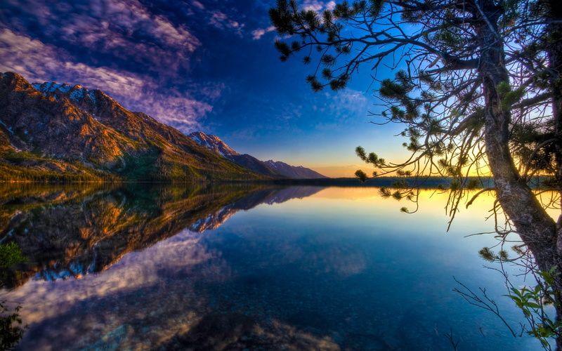 beautiful, lake, reflection, 2K, hdr