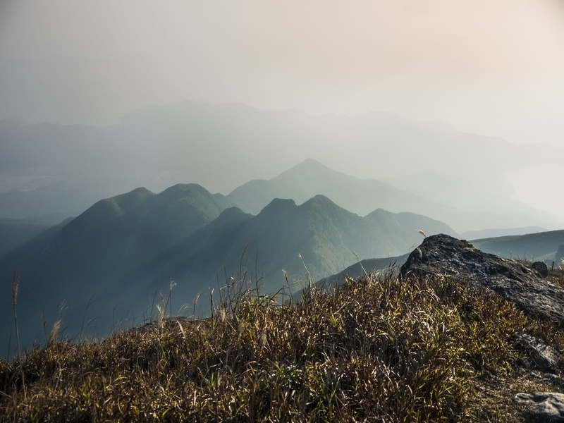 no people, non-urban scene, lantau peak, mountain range, tranquil scene, outdoors, mountain peak, cloud - sky, landscape, hong kong, plant, hiking, beauty in nature