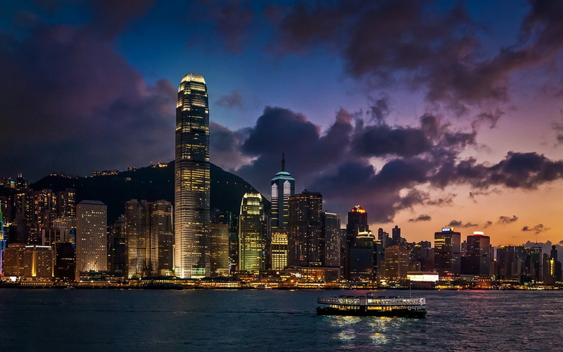 metropolis , ferry, harbor, China, cityscape, Hong Kong, urban skyline, financial district, sea, architecture, illuminated, outdoors, mirror, modern, building exterior