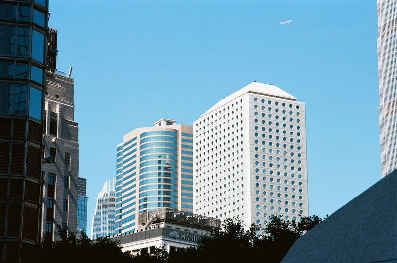 building exterior, 2K, tall - high, clear sky, blue, no people, tower, skyscraper, hong kong island, sky, city, hong kong, apartment, day, architecture
