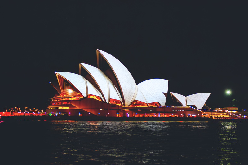 transportation, outdoors, famous, Sydney Opera House, no people, nightlife, travel Destinations, shot, sea, harbor, sydney, building, illuminated, bay