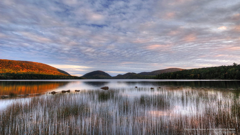 maine, lake, eagle, national, acadia, National Parks, sunset, park, 2K