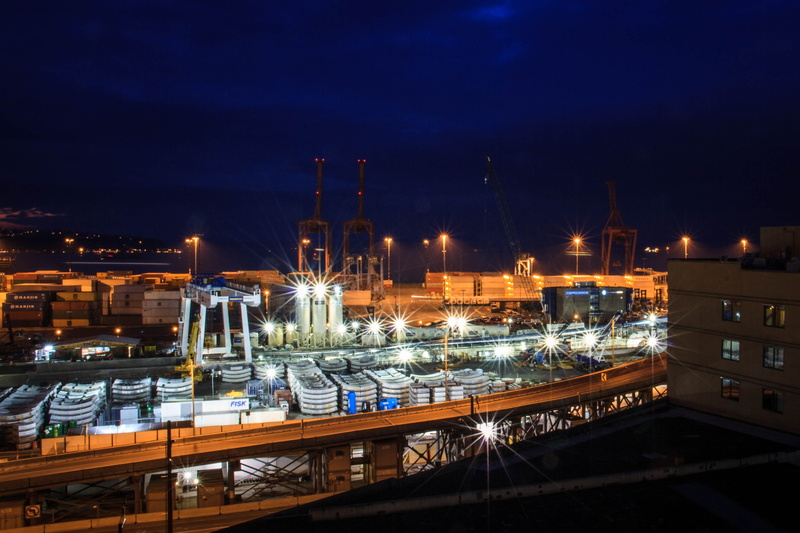 sunset, 2K, cranes (machine), containers, harbor, cityscape