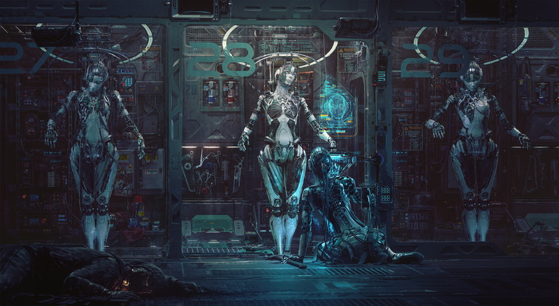2K, digital art, ArtStation, robot, science fiction, machine, Gynoid