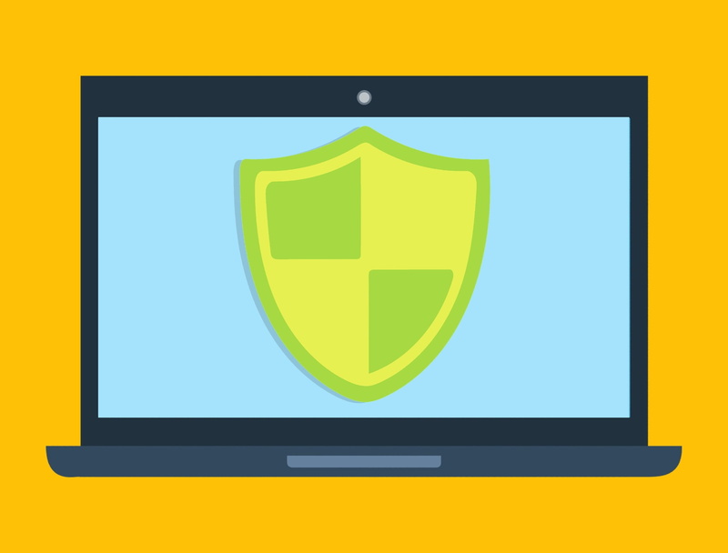 notebook pc, secured, flat screen, computer monitor, antivirus, clipart, yellow, flat, computer equipment, desktop pc, software, pc, screen, electronics