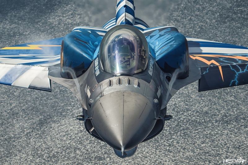 F-16, Fighter, HESJA Air-Art Photography, Greek air force, The Effect Of Prandtl — Glauert, Sea, F-16 Fighting Falcon, ILS, 1080P, Hellenic Air Force