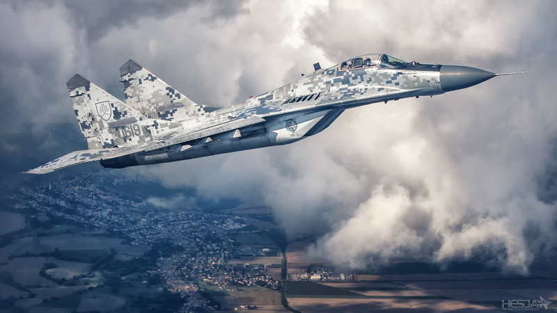 Road, Cockpit, HESJA Air-Art Photography, Pilot, 1080P, Field, Fighter, The MiG-29, Of the air force of Slovakia, Clouds, Lantern